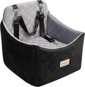 Dog Car Seat for Small/Medium Dogs up to 35 lbs, Memory Foam Booster Seat with Washable Cover, Storage Pockets & Safety Belts, Travel Pet Bed for Front & Back Seat