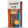 Jack&Pup 12 Inch Thick Bully Sticks for Large Dogs (10 Pack) Bully Sticks for Medium Dogs, Single Ingredient Dog Chew Sticks