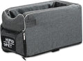 Ergocar Pets Booster Seat for Small Dogs & Cats, Grey, 16.54"L x 20"W x 8.66"H, 6kg Max Weight, Suede & Bio-Fleece, Nylon Elastic Straps