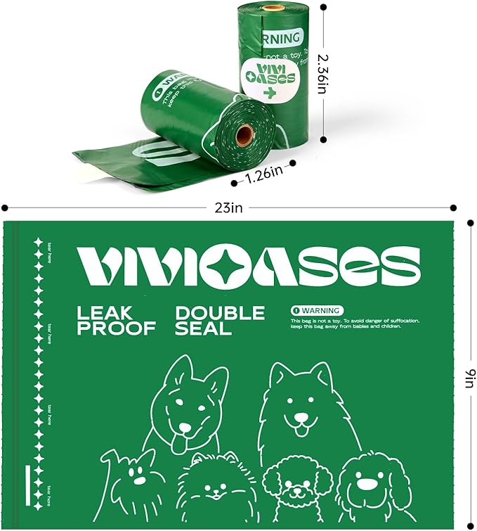 VIVIOASES Dog Poop Bags Rolls, Heavy Duty and Extra Thick Poop Bags for Dogs, Guaranteed Leak Proof, Lavender Scented, 240 Count