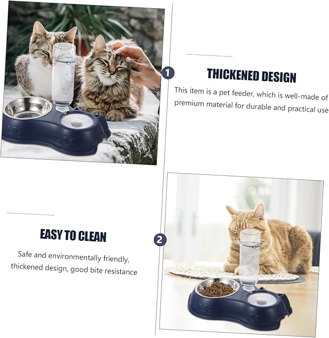 HANABASS 1set Pet Food and Water Dispenser Detachable Dual Feeder for Cats and Dogs and Non-Skid Design Easy to Automatic Pet Bowl