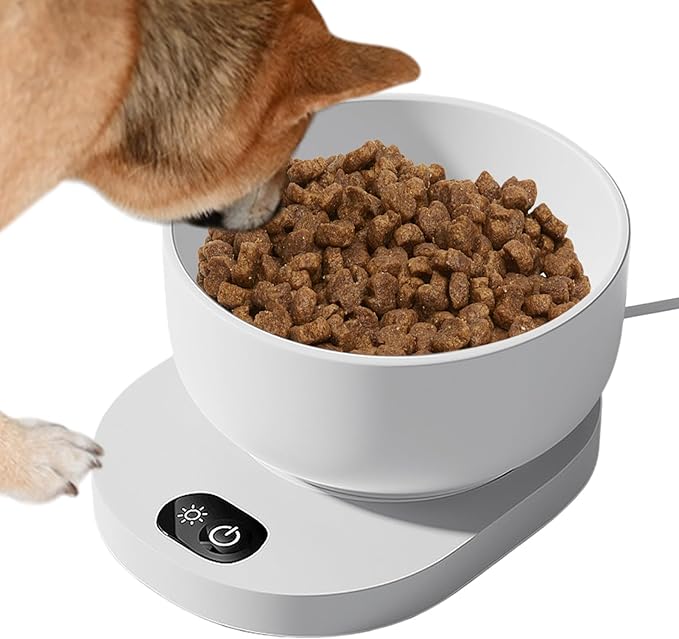 Heating Dog Bowl - Thermostatic Control Heated, Cat Ceramic Bowls, Winter Warm Pet Dish | Outside in Winters Cold Weather for Outside in Winter Cold Weather