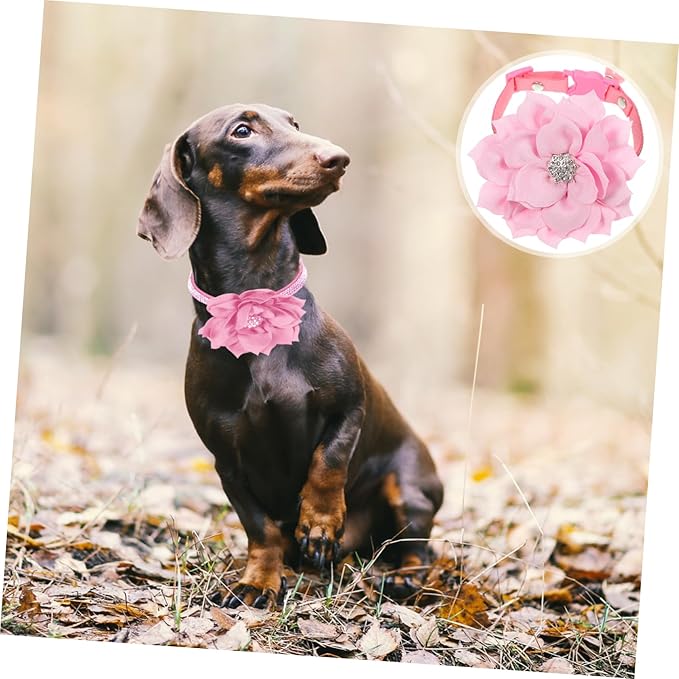 Yardwe Adjustable Rhinestone Dog Collar Comfortable Puppy Neck Decor for Dogs and Cats Stylish and Design for Daily Wear and Special Occasions