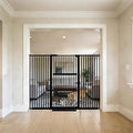 Lumizone Extra Tall Pet Gate 55.12" High Pressure Mounted 63.39"-67.90" Extra Wide (9 Sizes) 1.37" Gap for Cat Dog Stairs Doorway Hallway No Drilling Auto-Close (63.39"-67.90" W, Black)