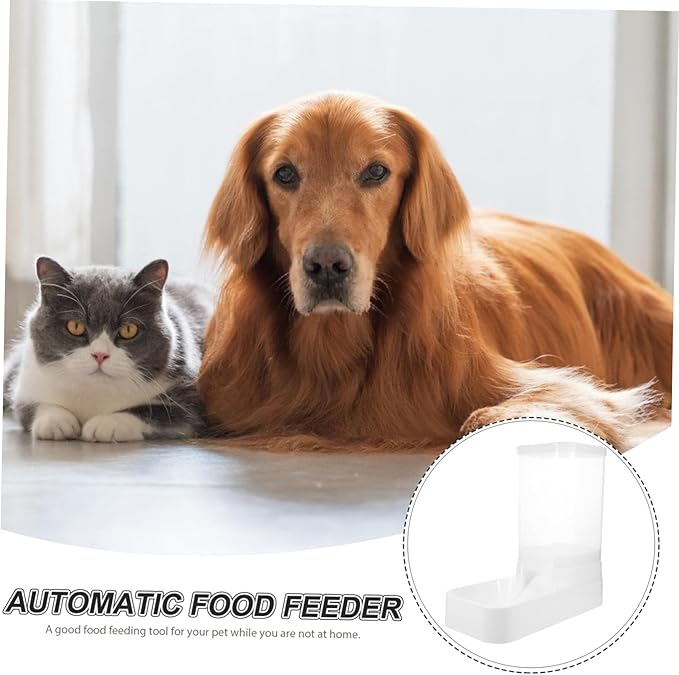 Pet Feeding Container Automatic Pet Feeder for Cats Dogs Rabbits Easy to Fill Detachable Bowl Design