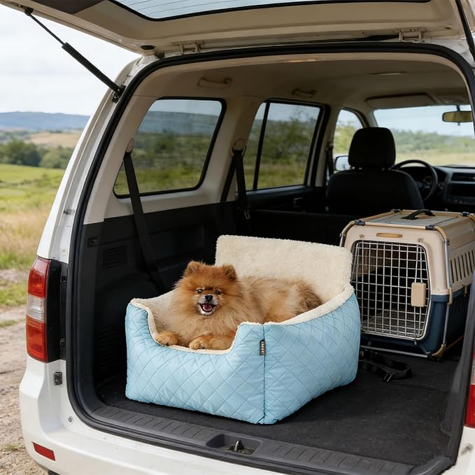 Safe Pet Car Seats Including Storage Pockets and Adjustable Strap for Secure Transport of Small to Media Breed Dogs Small Dog