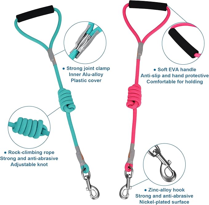Dog Harness and Leash - Comfortable Leash and Harness for Small, Medium, Large Dogs - Perfect for Training, Includes D-Ring Set[M]