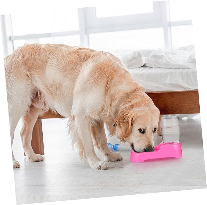 Milisten Pet Water Feeder Bowl for Dogs and Puppies Pink Automatic Water Dispenser with Stable Design Safe Eco Friendly Material Suitable for Home and Pet Shops