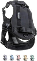 Fei & Eve MagEase Dog Harness - 3-Second Magnetic Buckles | 3-Point No-Pull Control | Heavy-Duty 900D Nylon | Dual Safety Handles | Breathable Mesh | Adjustable Fit | Large,Black