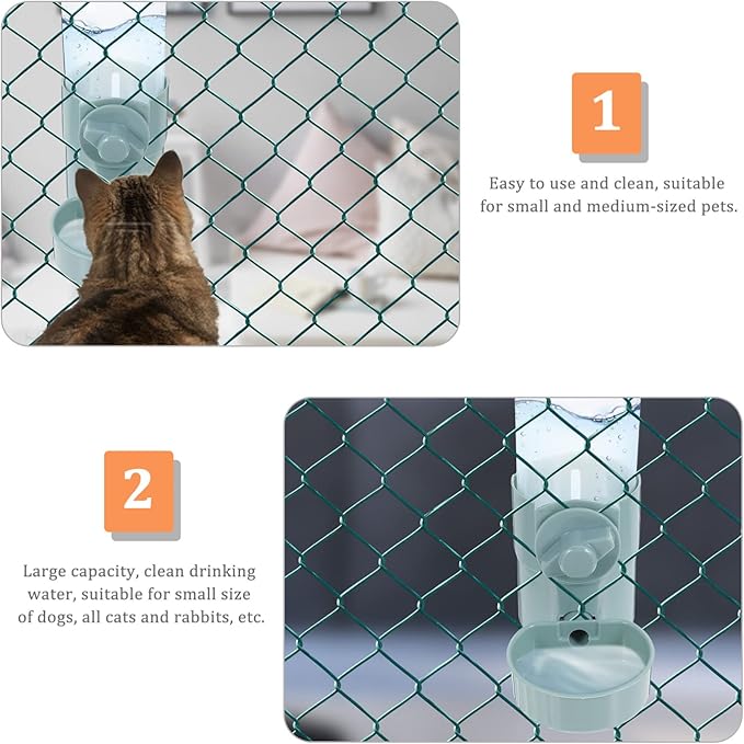 Water Dispenser for Dog Automatic Pet Water Dispenser Pet Hanging Feeder Cage Feeder Abs -Over for Cats and Dogs