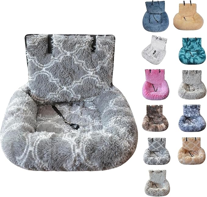 Car Dog Bed with Safety Straps, for Large&Small Dogs, Pets Bed for Travel with Thick Cushion Removable and Easy to Clean (I, m)