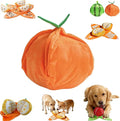 Orange Hide and Seek Plush Dog Toy, Squeakers and Crinkle Paper, Watermelon Puzzle Feeder for Small Medium Dogs, Boredom Relief & Training Aid (Orange)