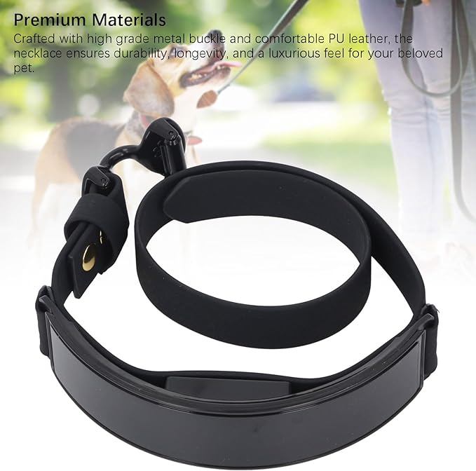 LED Pet Collar, DIY Display Screen Light Up Collar USB Rechargeable Safety Night Collar in The Dark Pet Necklace for Night Walking (Green Light)