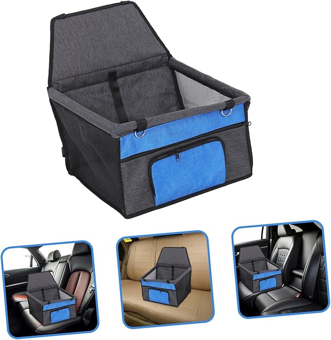 BESTonZON Pet Car Seat for Dogs and Cats and Breathable Travel Cushion with Front Pocket Easy to Install for All Vehicle Models for Pets