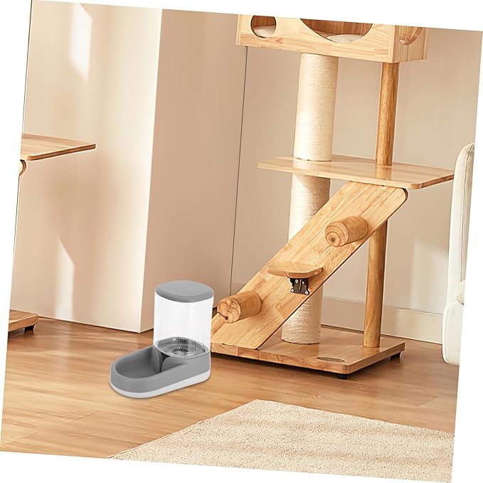 VANZACK Pet Automatic Water Dispenser and Food Feeder Quiet Scheduled Feeding Station for Cats and Dogs Portions Food-Grade Material Elegant Design