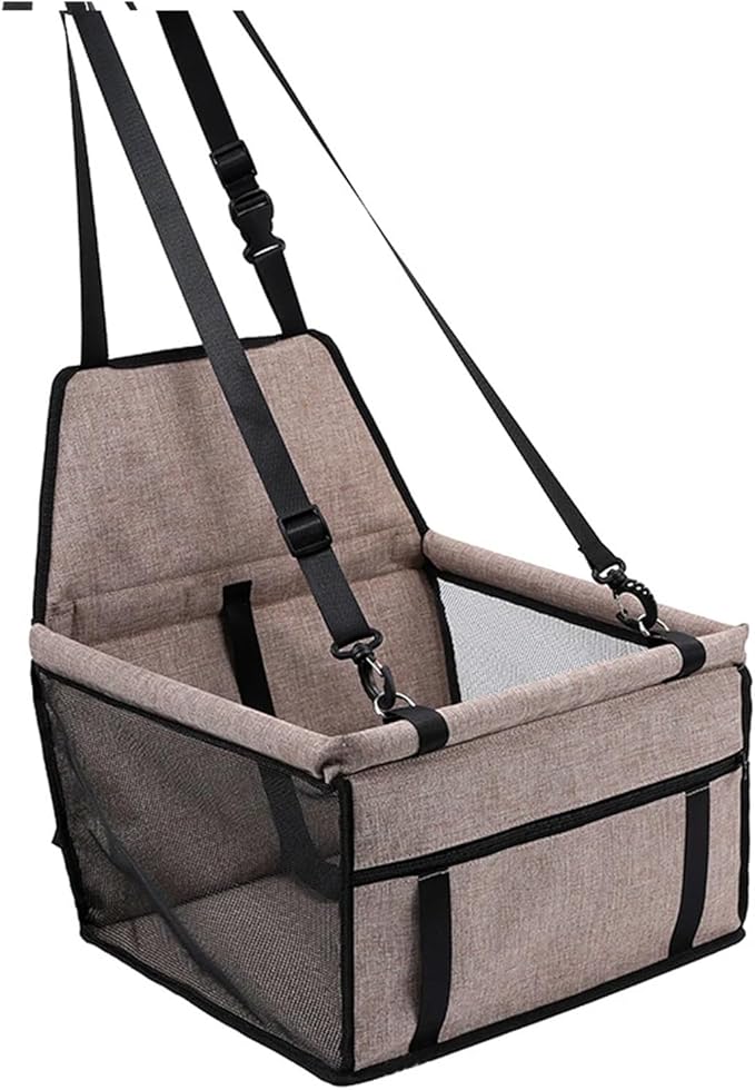 Dog Car Seat Cushion Hanging Bag Travel for Small to Medium Cage Accessories(Coffee)