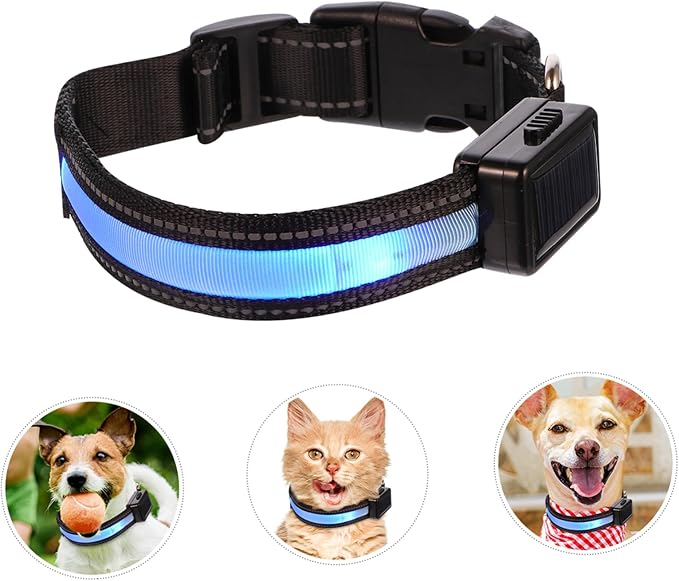Rechargeable Dog Collar Led Lights Night Safety Collar for Dogs Pet Supplies Solar