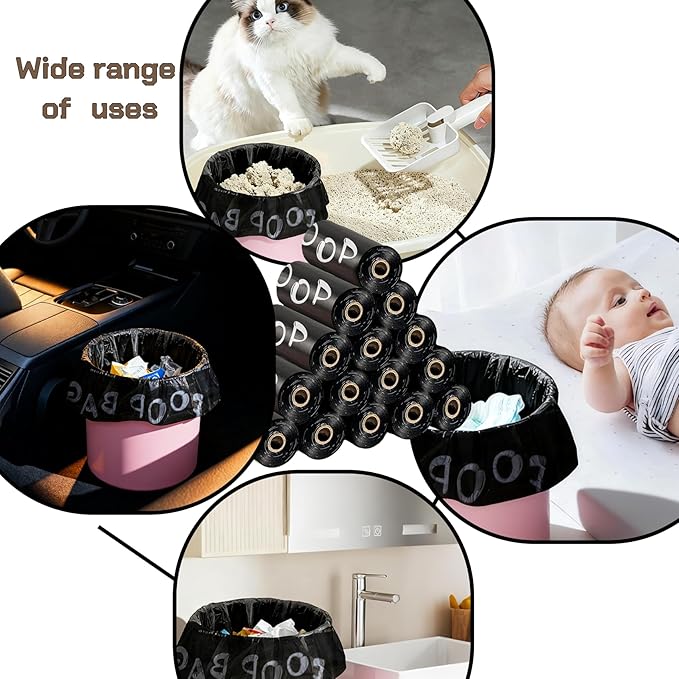 Dog Poop Bags Rolls with Dispenser - Scented & Leak-Proof Dog Waste Bags in Green/Black, 13x9 Inch Extra Large Poop Bags for Dogs, 120/360/630 Counts