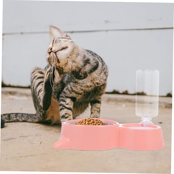 1pc Cat Ear Pet Bowl Dual-use Feeder for Dogs Cats Automatic Water Container Easy to Design for Daily Feeding Needs