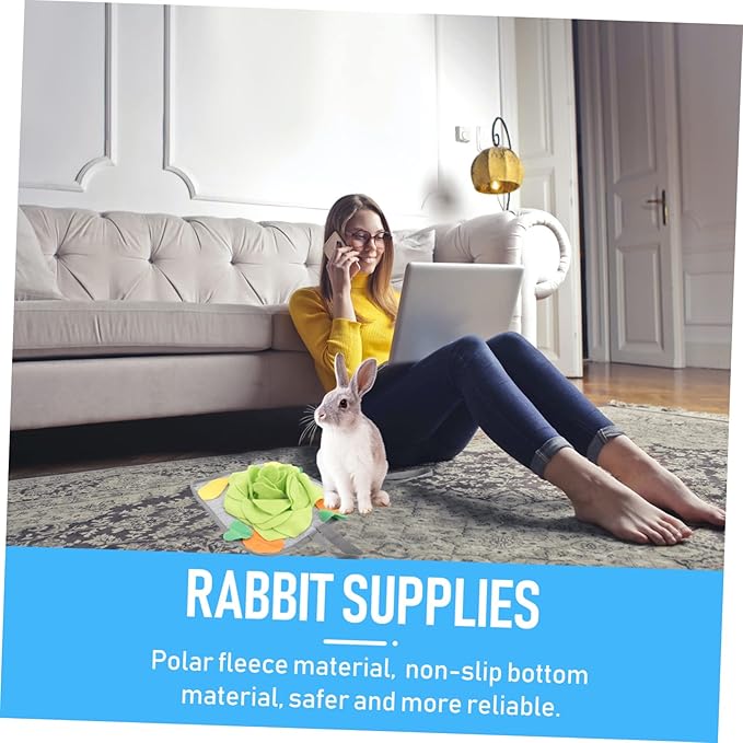 BESPORTBLE Rabbit Foraging Mat Interactive Slow Feeding Pad Intelligence Toy for Rabbits Nose Work Training Relief Pad Unique Pattern