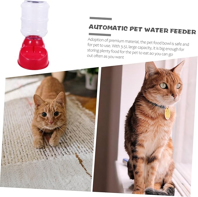 Feeder Pet Feeder- Automatic Dog Cat Feeder and Water Dispenser, Pet Feeding Device Food& Water Bowl Drinking Water Pet Basin for Small Medium Dog Pets Puppy Kitten 3.5L () Auto Automatic
