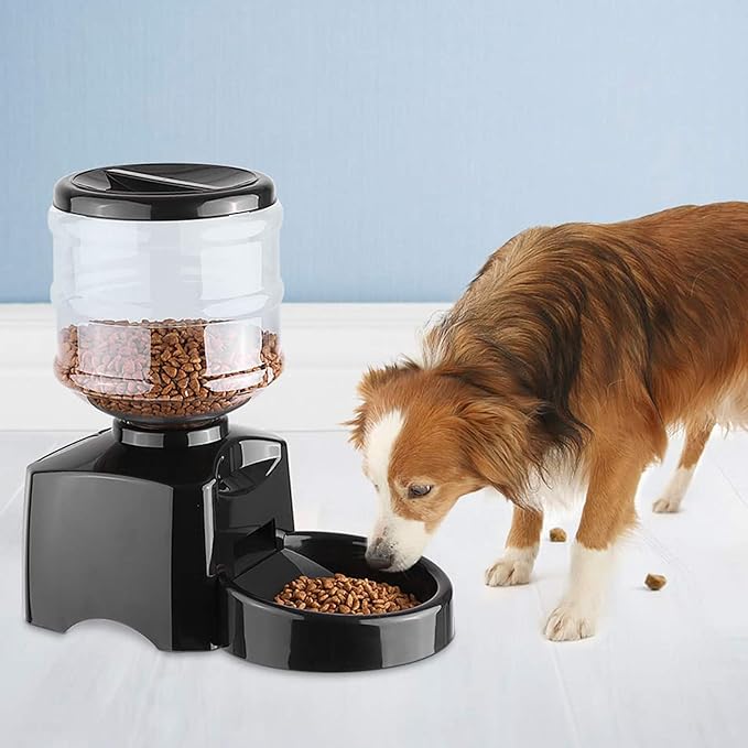 Pet Feeder for Cats and Dogs - Automatic Dry Food Dispenser 5.5L Capacity Pet Bowl,Portion Control,Voice Recorder,Programmable Timer for Up to 3 Meals Per Day