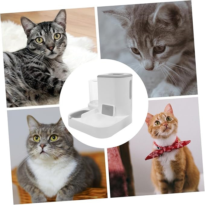 Kisangel Automatic Pet Water Dispenser with Food Feeder Large Capacity Dry and Wet Food Separation for Cats and Dogs Sturdy Design for Multi-pet Households