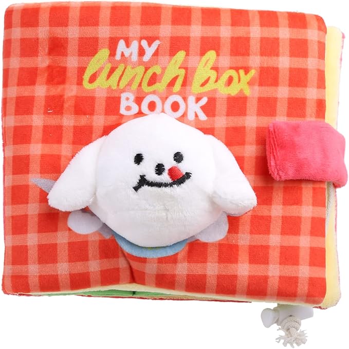 Dog Plush Toy Stuffed Treat Dispensing Book Shape Interactive Chew Relieving Stress Improving for Healt