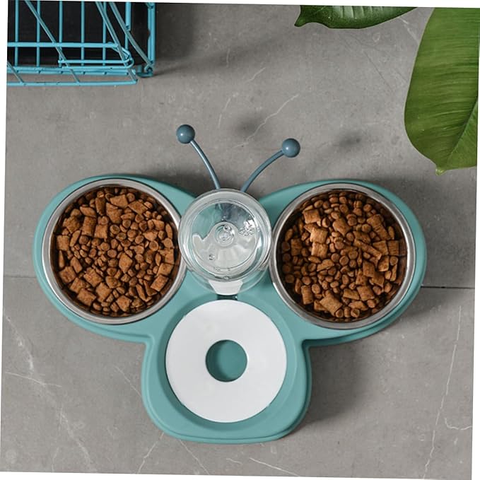Automatic Waterer Feeder Dog Cat Food Dispenser Elevated Tilted Pet Supplies