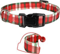 Christmas Dog Collar, Adorable Plaid Pattern Christmas Collar for Medium to Large Dogs - Comfortable & Cute Xmas Dog Collars, L