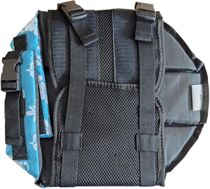 Dog Life Jacket Easy-Fit Adjustable Belt Pet Saver Swimming Safety Swimsuit Preserver with Reflective Stripes for Doggie (S, Flowers and Blue)