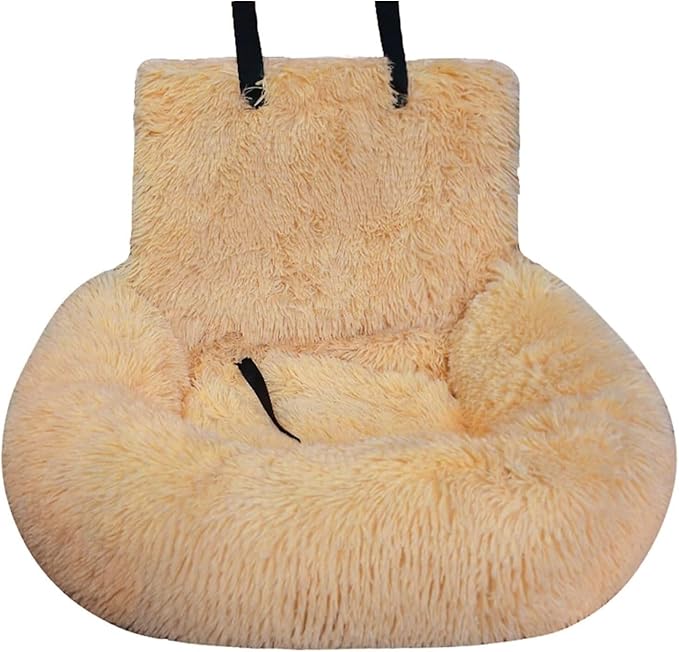 Car Seat- Pets Bed, Dog Car Bed with Straps Furry Seats with Thick Cushion for Travel, with Thick Cus for Removable and Easy to Clean