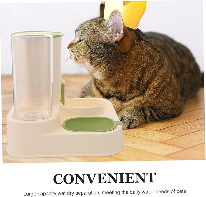 Automatic Pet Water Feeder with Dry and Wet Food Separation Capacity Dog Water Dispenser and Cat Bowls Detachable Easy Multiple Pets Sturdy