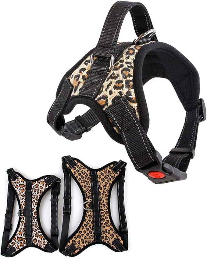 Nylon heavy-duty dog pet harness collar adjustable padding extra large medium and small dog harness vest husky big dog product L 8