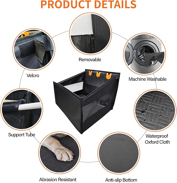 Dog Car Seat for Large Dogs & Medium Dogs Up to 110 lbs - Pet Backseat with Waterproof Cover, Adjustable Safety Belt, Breathable Mesh & Storage Pocket - Back Seat Extender for SUV, Sedan, Truck