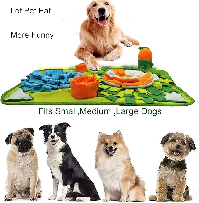 Dogs Snuffle Mat Pet Feeding Mats Puppy Sniffing Pad ,Cat Doggies Interactive Puzzle Toys for Multiple Breeds Encourages Natural Foraging Skills,Training and Stress Release (Light Blue)