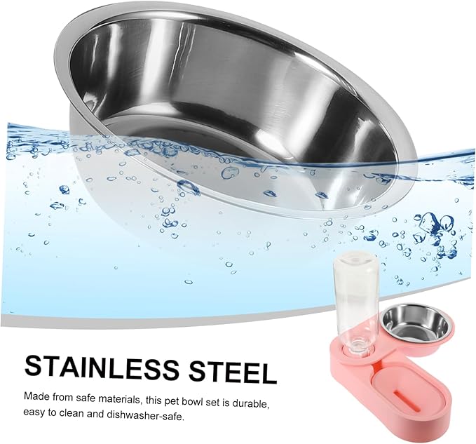 Kisangel Automatic Pet Water Dispenser with Dual Bowls Rotatable Corner Folding Feeder for Cats and Dogs Fresh Water Supply