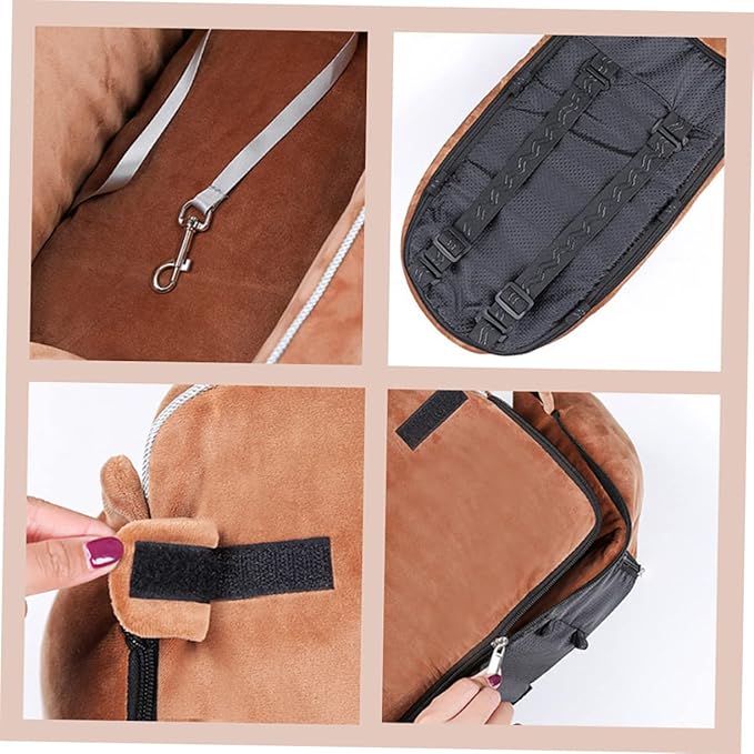 Yardwe Thickened Non-Slip Dog Car Bed Safety Belt Universal PET Cushion for Dogs and Cats Washable Car Seat Cover for Travel Suitable for Medium Pets