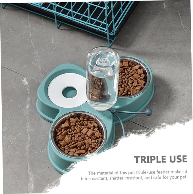 ERINGOGO Automatic PET Waterer and Feeder for Dogs and Cats Multi-Function Dual Bowls Convenient Water Dispenser Non-Slip Base for Home Use