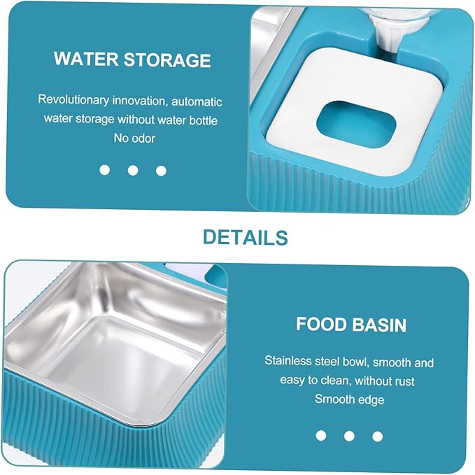 Yardwe Automatic Pet Water Feeder Elevated Dog Bowl Skid-Resistant Base Detachable Water Dispenser Container