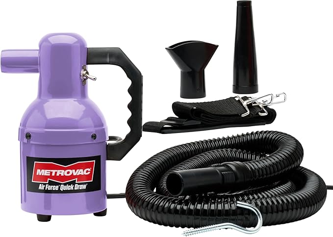 METROVAC Quick Draw Compact Pet Dryer - Dog Hair Remover - Cosmic Purple & Single Speed