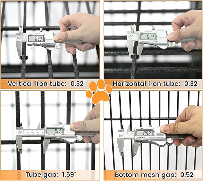 Homey Pet 4 Pack Three Tiers 43 inch Dog Crate with Wheels, Stackable Heavy Duty Indestructible Steel Dog Cage Kennel Indoor with Detachable Divider, Tray, Bowls, Escape Proof Locks