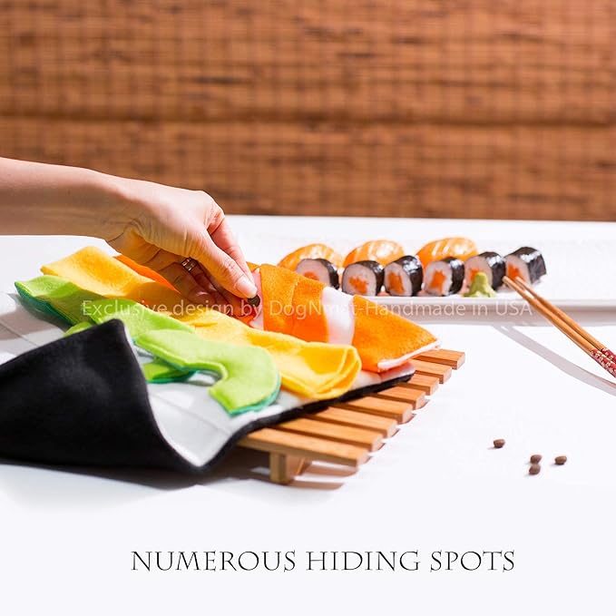 Sushi snuffle dog toy, interactive, mental exercise, dog gift, Handmade in USA