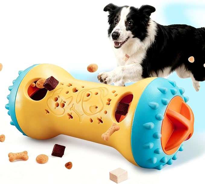 Interactive Dog Puzzle Toys for Boredom, Dogs Enrichment Toy to Keep Them Busy, Treat Dispensing Slow Feeder-Gold