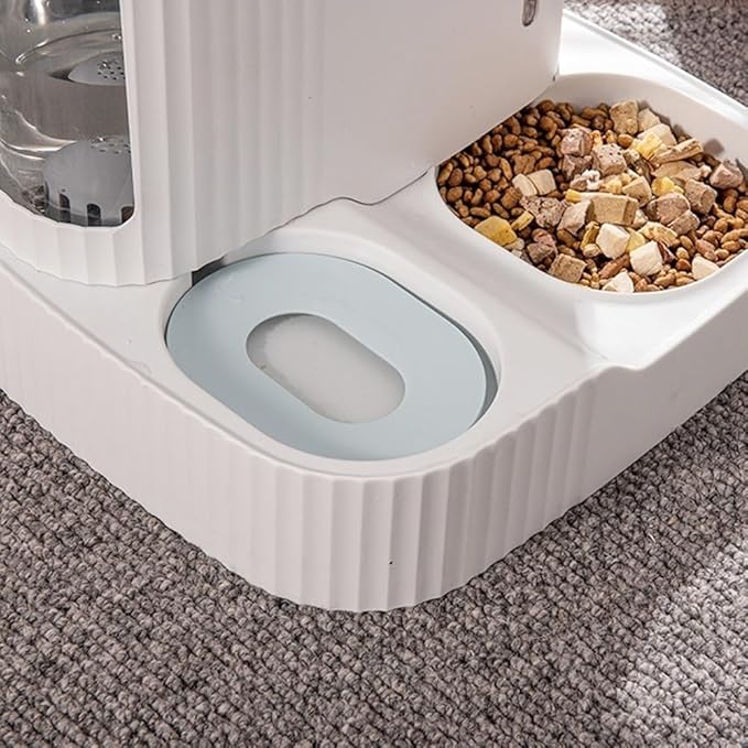 2 in 1 Gravity Cat Food and Water Bowl Set, Automatic Cat Feeder, Dog Feeder, Pet Gravity Feeder, Automatic Water Dispenser and Food Dispenser for Small and Medium Dogs, Cats, Pets ( Gray : Gray )