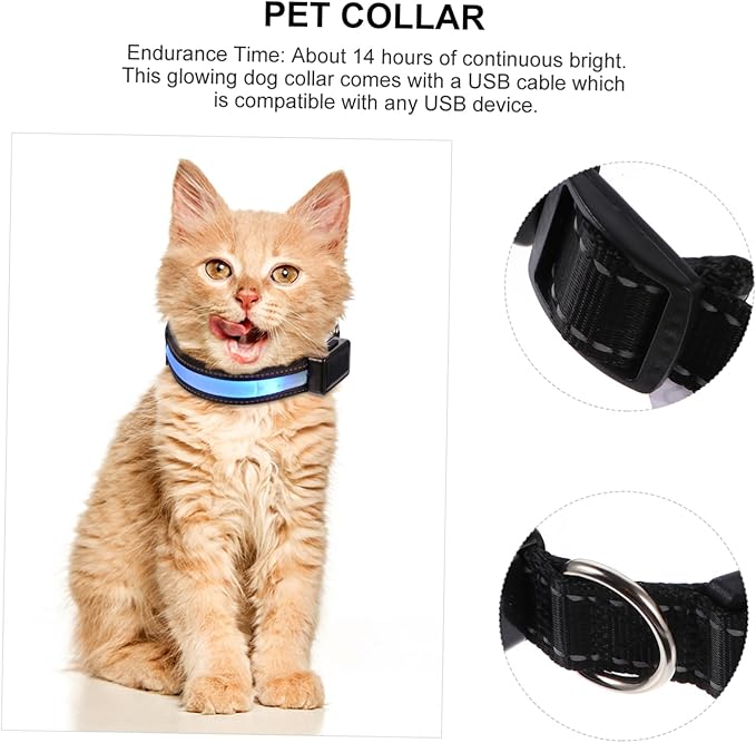 Happyyami Pet Accessory USB Rechargeable Dog Collar Led Lights Night Safety Stylish Dog Collar for Parties
