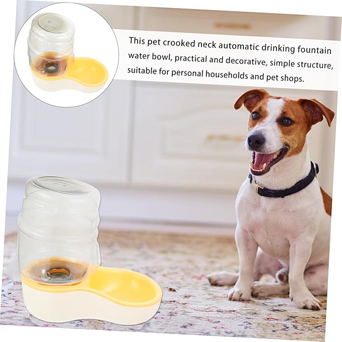 1pc Automatic Pet Water Dispenser Slanting Dog Water Bowl Feeder Deepened Drinking Trough Prevents Splashing for Cats and Dogs Capacity