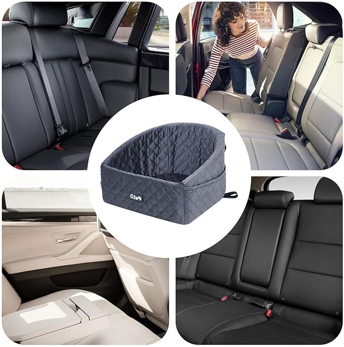 Genérico Car Seat for Small Dogs, Washable and Portable Travel Bed - Dog Bed Riser in Back Seat, for Home and Indoor Use, Long Travel