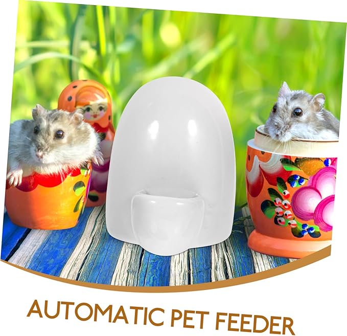 Happyyami Rabbit Drinking Bowl Small Animals Drinking Bowl Automatic Pet Rabbit Food Bowl Doggie Water Bottle Bunny Feeder Self-Dispensing Pet Supplies Automatic Drinking Fountain White Mini