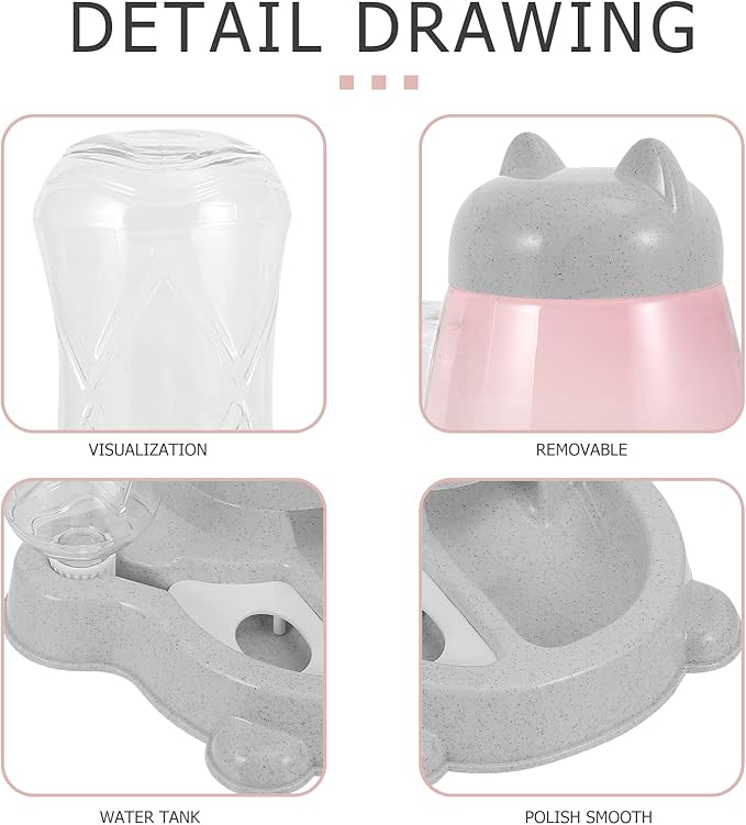 1pc Automatic Cat Water Dispenser and Food Bowl Creative Pet Feeder for Dogs and Cats Non- Design Easy to Smooth Edges Prevents Spills for Home Use